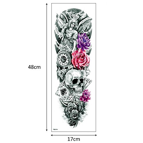 Glaryyears Large Full Arm Temporary Tattoo For Adults Women Men, 5-Pack Long-Lasting Fake Tattoos For Body Makeup, Sleeve Realistic Tattoos #TOP3