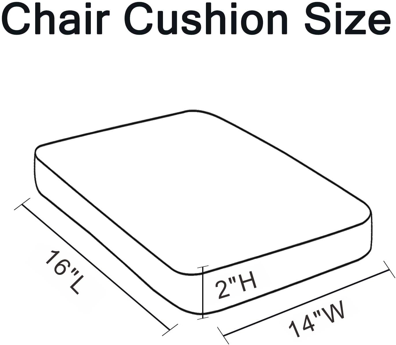 Bar Stool Cushions 16x14 inch, Non-Slip Dining Chair Cushion with Straps, Waterproof Seat Pad for Indoor Outdoor Metal Wooden Chair，Set of 2, Red