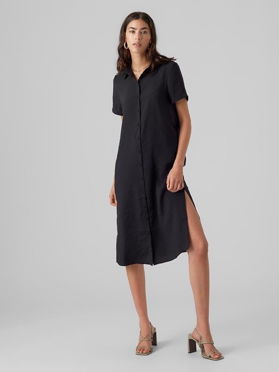 VERO FASHION VMQUEENY S/S CALF SHIRT DRESS WVN GA Dress Women