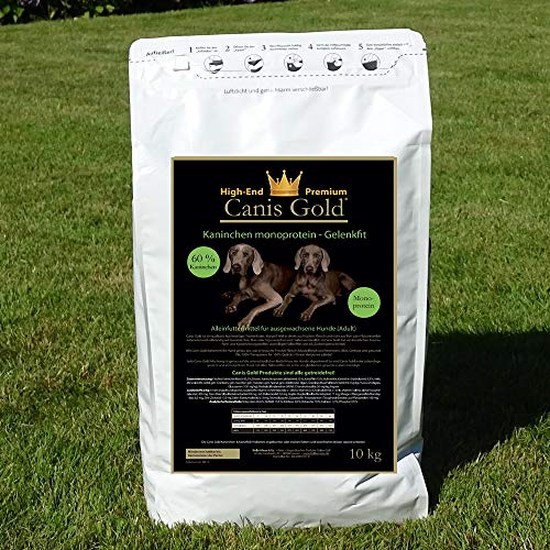 Canis Gold 10 kg Adult 60% Kaninchen | Monoprotein | getreidefreies Super Premium Hunde Trockenfutter | mit Grünlippmuschel