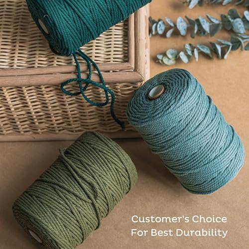 Nook Theory 3mm Macrame Cord 220 Yards - 4mm 5mm Soft Macrame Rope Perfect for Knots - Macrame Supplies for Wall Hangers & Boho Decorations - Cotton Rope - Macrame String (Cream 3mm) - 3