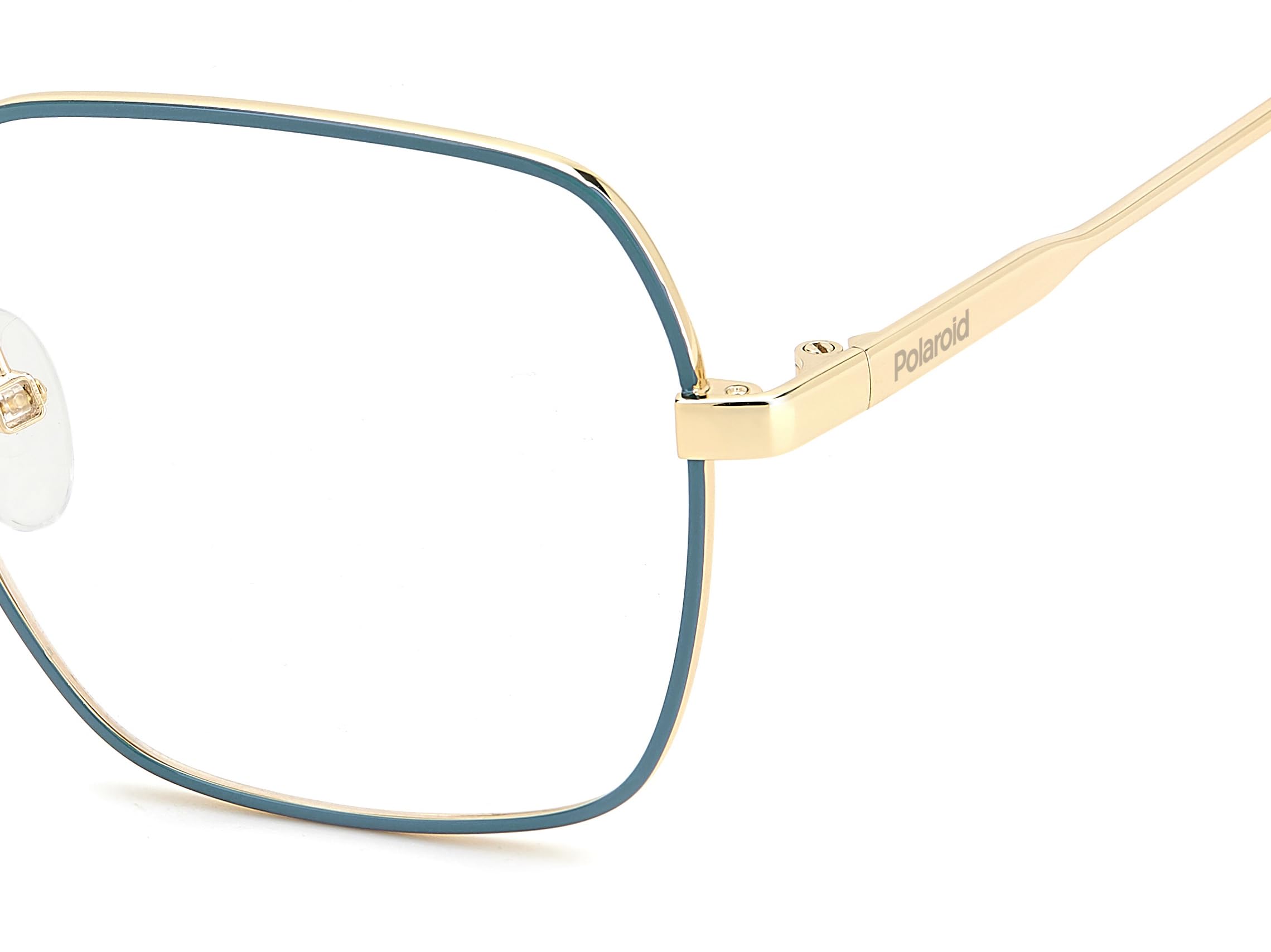 POLAROID Brille mit Sehstärke für Damen optional mit Sonnenbrillentönung oder Blaulichtfilter, Rechteckig, gefertigt aus Öko-Metall, Modell: 108080 (inklusive Brillenetui)