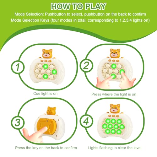 Quick Push Bubble Game,MXTIMWAN Pop it Elektronisches Spiel,Quick Push Spielzeug,Light Up Pop Game Fidget Toys,Pop It Elektrisch,Bubble Pop Game Quick Push,Memory Push Game(Batterie Nicht Enthal)
