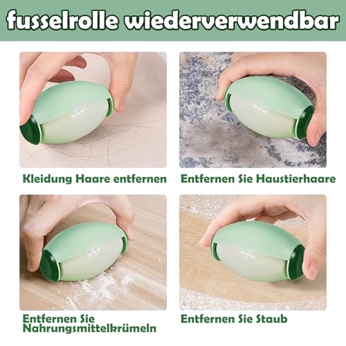2 Stück Fusselrolle Wiederverwendbar, Reusable Lint Roller Tragbare Fusselrolle Effektives Reinigungsmittel Für Fleisch Und Haar Auf Kleidung, Möbeln Und Teppichen