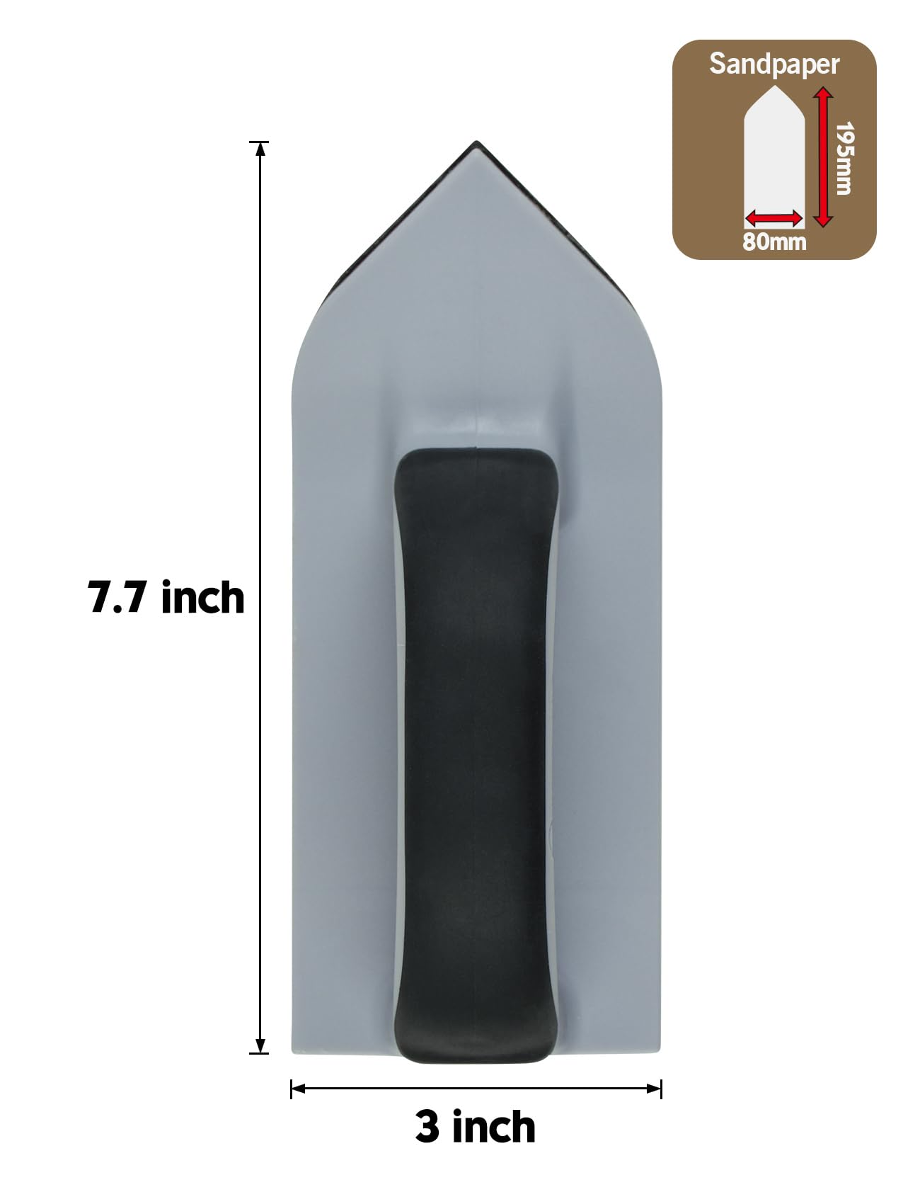 ROLLINGDOG 7-teiliges Detailschleifer-Set – 19,6 x 7,6 cm Handschleifer mit 6 Schleifpapier für Trockenbau, Holz und Metall (Körnung 80,120,240)