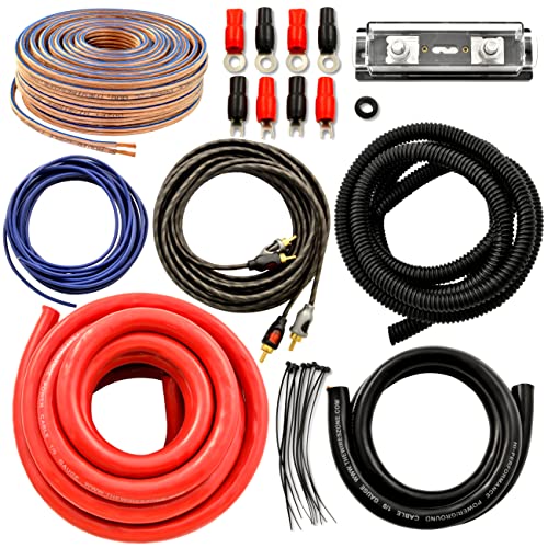Kit amplificador de cableado calibre 1/0 flexible para sonido de coche