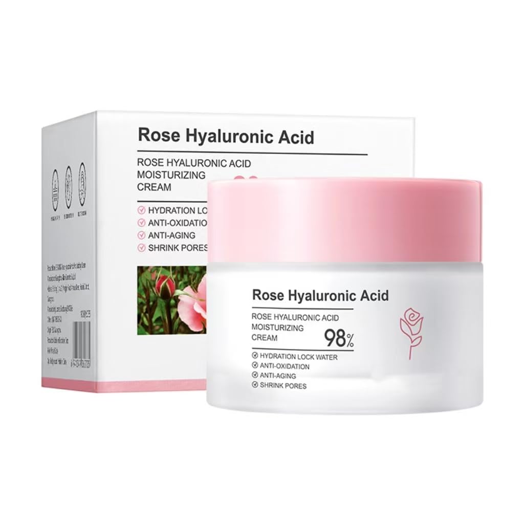 ULELA DIKML Skin Care Moisturizer Cream Rose Hyaluronic Acid Nourishing Cream Hydrates and Brightens Nourishing and Firming Face Cream