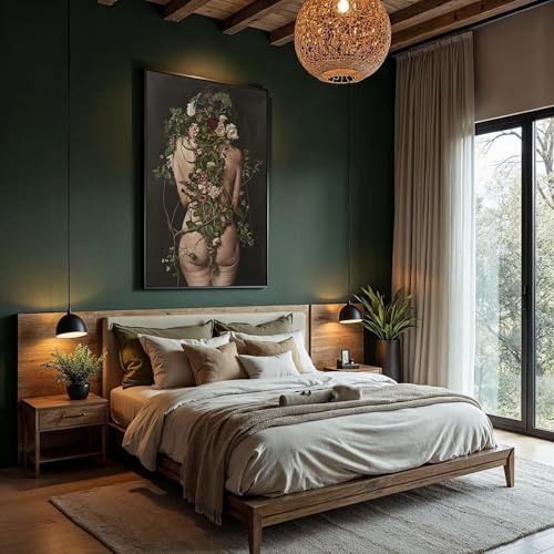 Affiche florale surréaliste pour habiller un grand mur vide sans cadre encombrant