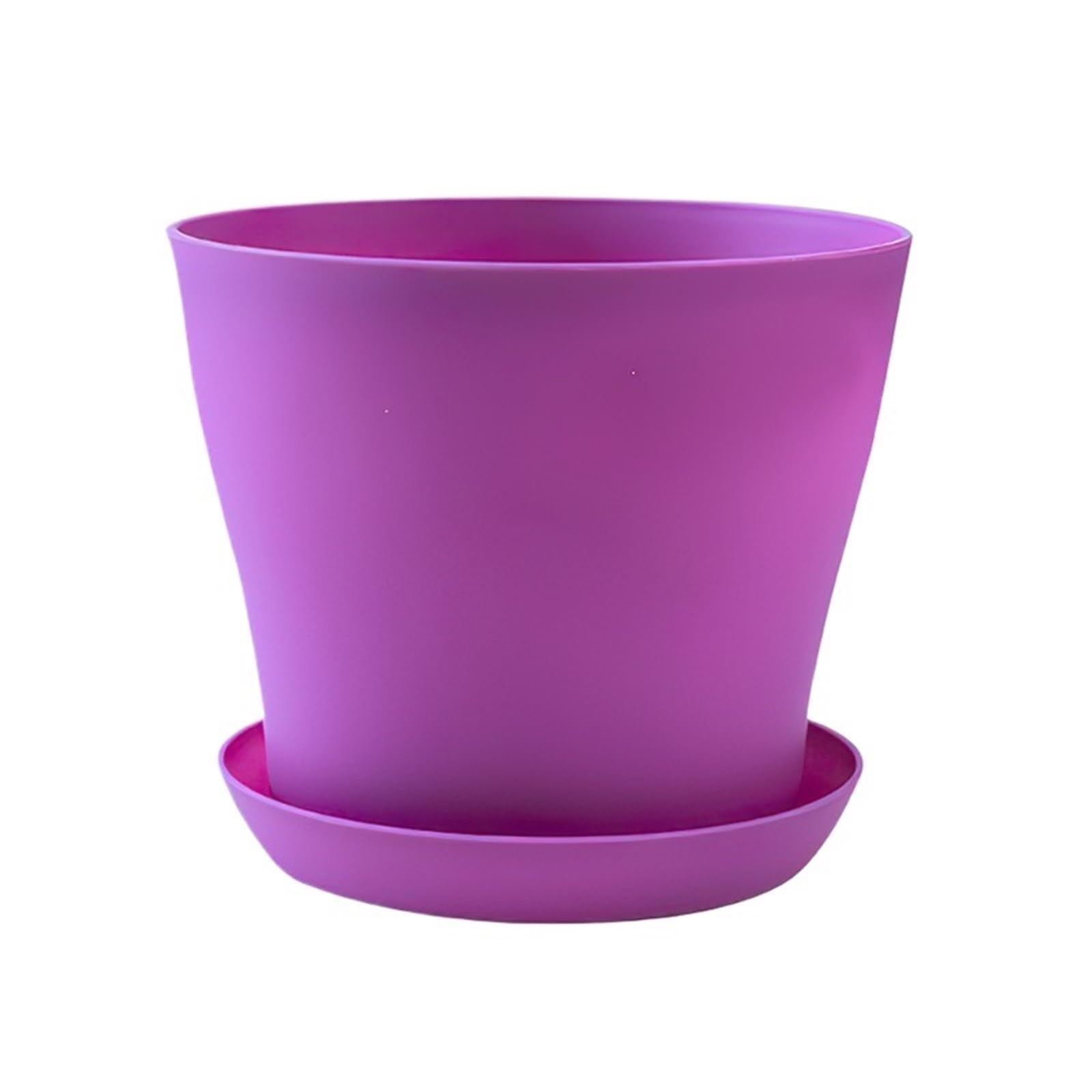 WLIHDB 1Pcs Colorful Flower Pot Round Planters Succulents Plant Nursery Flowerpots Garden Plants Tray Office Decor Planting Supplies for Seeds Seedling(Purple)