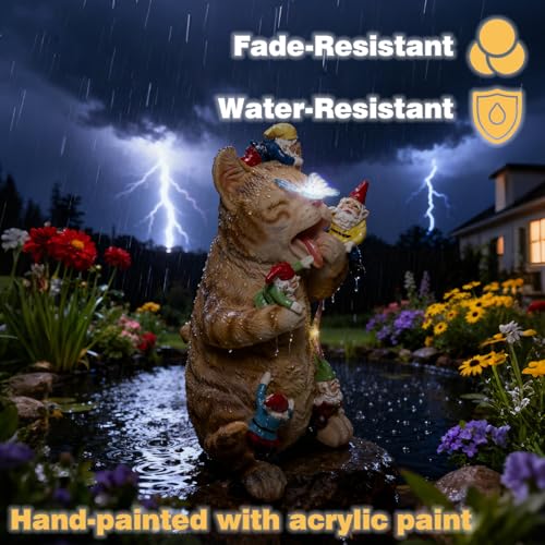 ZESTYEUX Solar Funny Garden Gnomes Figurine with Colorful LED Lights - image 4