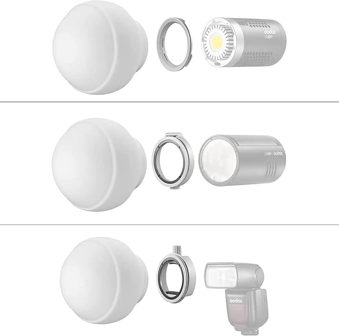 Kit Godox ML-CD15 Difusor de Flash con 3 Adaptadores miniatura 2