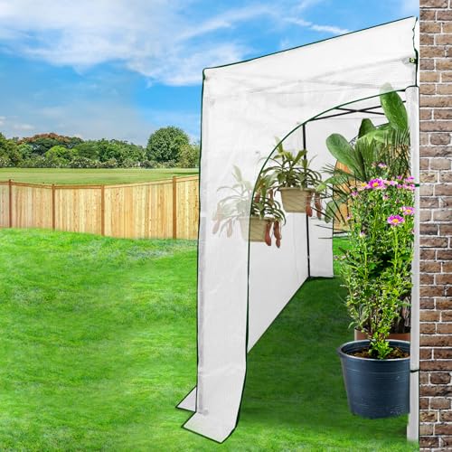 Image of EAGLE PEAK 9x4 Easy Setup Pop Up Greenhouse, Lean-to Design, Clear /White