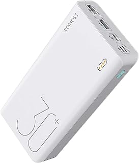 ROMOSS Power Bank, 30,000mAh Portable Phone Charger with USB C 3 Outputs & 3 Inputs, External Battery Pack PD 18W with iPh...