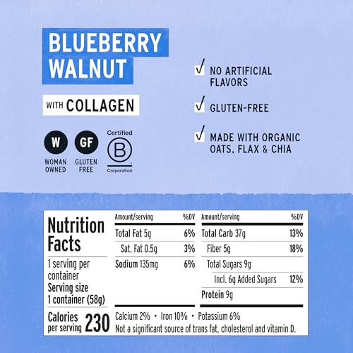 Image of Purely Elizabeth Gluten-Free Collagen Oats Cup, Blueberry Walnut (12 Ct.)
