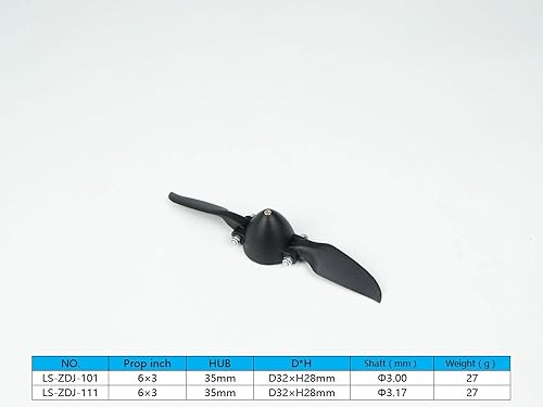 Miniatura 12 de Viloga Hélice plegable RC de 15.5 × 9.5 pulgadas con tamaño giratorio D51 × H40 mm, y diámetro del eje del motor φ5.0 con plástico de nailon