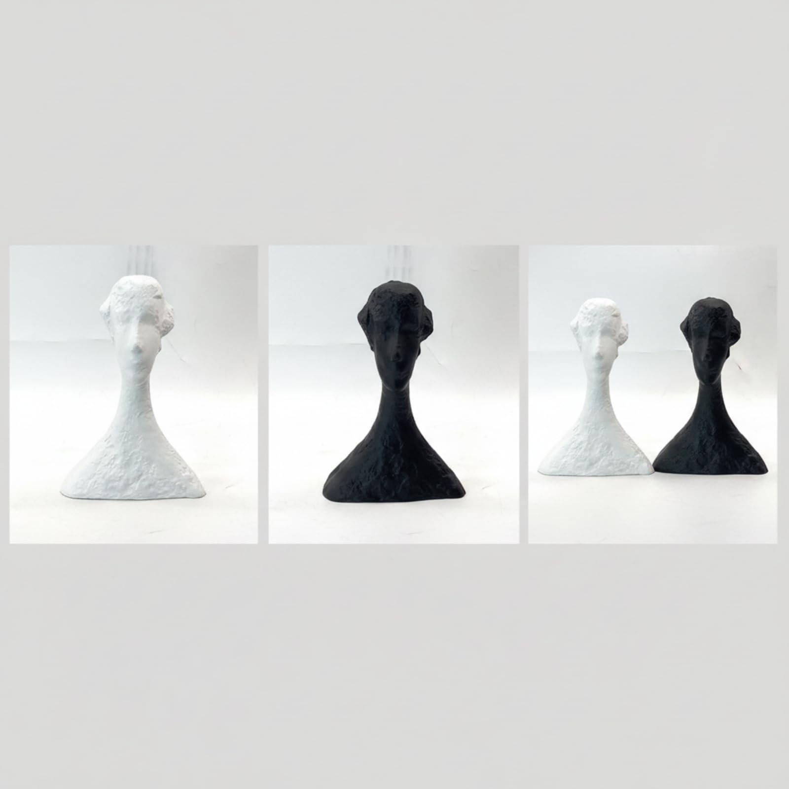 Busto Resina Minimalista, Negro, 175 × 90 × 260 Mm