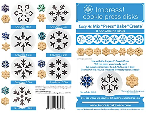 Snowflakes 8 Disk Set For Cookie Presses #TOP1