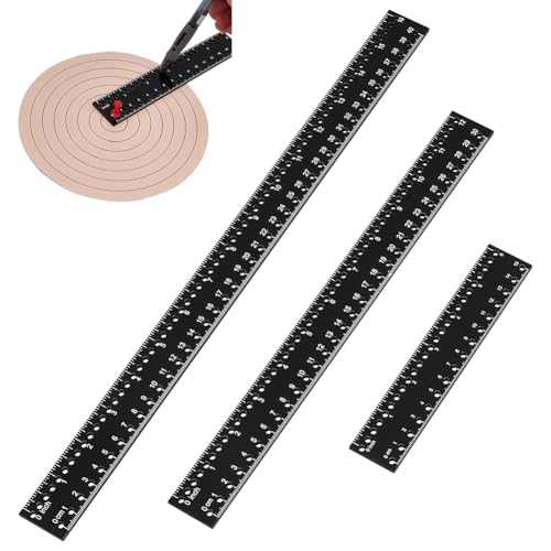 BENECREAT 3 Confezione di Strumento Righello Mandala, Strumento per Disegnare Cerchi in Acrilico da 30/60/80cm per Dipinti Decorativi, Artigianato Fai da Te