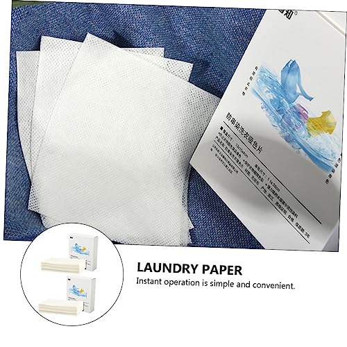 Lurrose 2 Caixas De Filme Absorvente Removedor De Manchas Para Lavanderia Folhas De Sabão Para Lavan