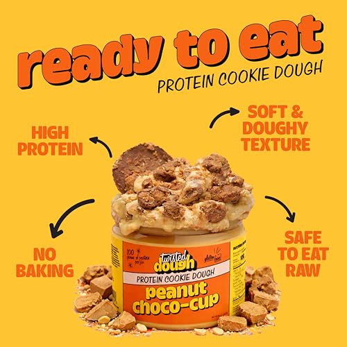 Image of Twisted Dough Protein Cookie Dough, Peanut Butter Chunk Flavor, 2 Pack, 100g Protein, Healthy Snacks, Gluten Free Edible Cookie Snack, High Protein Low Carb & Low Sugar Dessert for Kids & Adults, Keto Friendly
