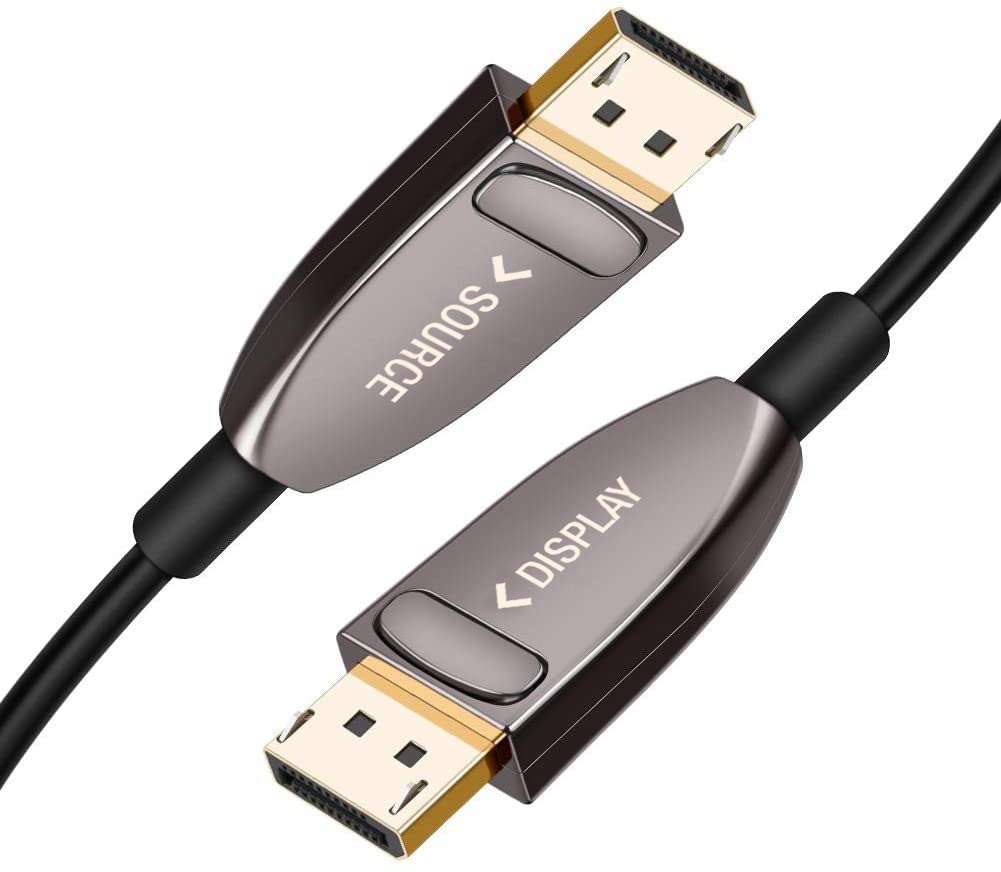 TECHLY 104042 Câble optique actif DisplayPort 1.4 AOC 8K@60Hz 32,4 Gbps Connecteurs à déclenchement 30 m Noir