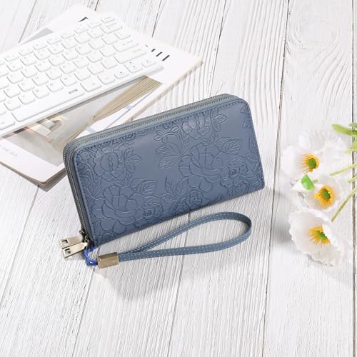 Image of GAEKEAO RFID Leather Wristlet Wallet for Women with Grip Strap