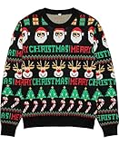 Hrxcrzco Unisex Ugly Christmas Sweaters Adult Long Sleeve Crewneck Sweaters Ugly Christmas Sweaters for Women Men Xmas Party Family Gatherings L