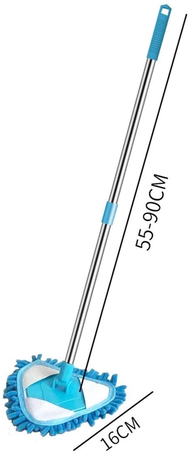 Mopa triangular extensible de microfibra con rotación de 180 grados, fácil de usar, para el hogar, baño, cocina, techo y limpieza de suelos, mopa húmeda y seca, multifuncional