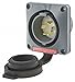 Hubbell Wiring Device-KELLEMS Gray Watertight Flanged Locking Inlet, 20 Amps, 480VAC Voltage, NEMA Configuration: L16-20P
