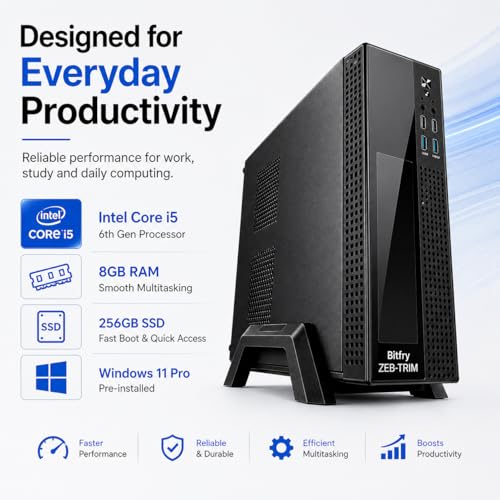 Image of Desktop Computer Core i5 6th Gen || 8GB RAM || 256GB SSD || Windows 11 Pro || MS Office || Warranty 2Years (CPU Unit Only)