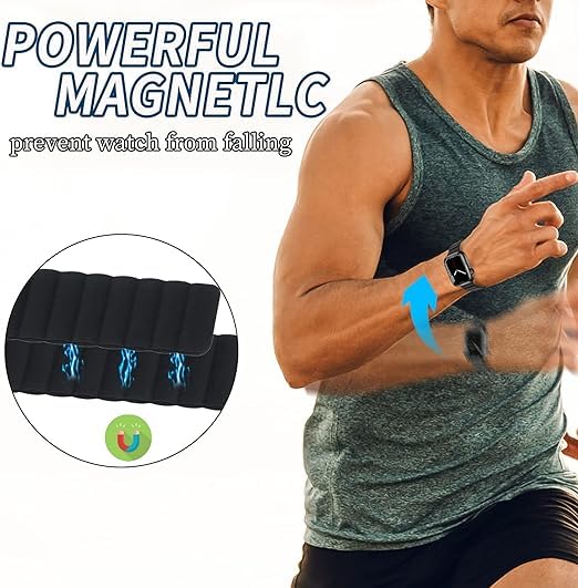 Image of Silicone Magnetic Band Compatible with Apple Watch 38mm 40mm 41mm 42mm 44mm 45mm 49mm, for Series Ultra 9 8 7 SE 6 5 4 3 2 1 Women Men |Watch Not Included (Black, 38mm /40mm /41mm)