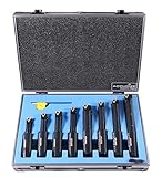 Accusize Industrial Tools 8 Pc 3/4'' Round Shank Indexable Boring Bar Set with Tcmt Carbide Inserts, 90 Degree, 2627-9108