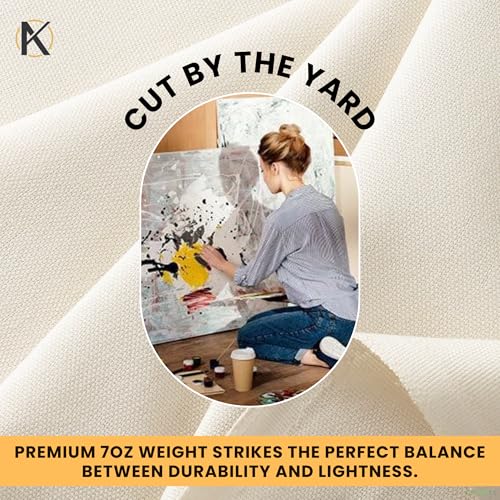 Ak Trading Co. AK-CAN7OZ Trading 63 Inch Wide Unprimed Cotton Canvas Fabric 7Oz Natural Duck Cloth thumb #7