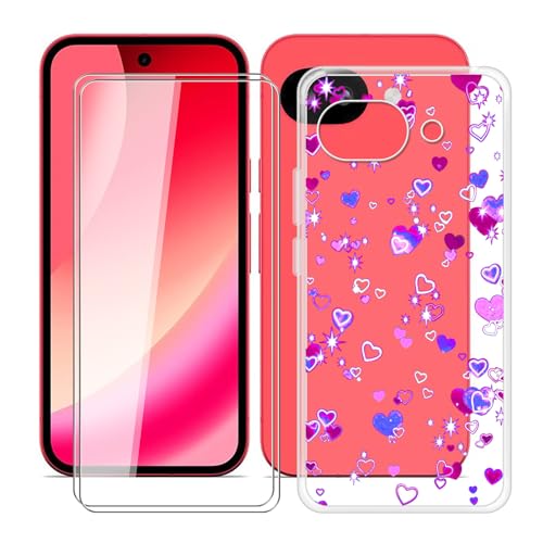 HGJTFANY for Google Pixel 10a Case + 2 x Tempered Glass Screen Protector, Ultra Thin Anti-Scratch Shell, Clear Soft TPU Shockproof Protective Case for Google Pixel 10a (6.30') - XT123