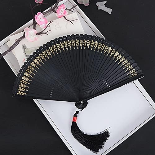 Handheld Fans, Women's Carved Hollow Craft Folding Fan， All Bamboo Fan，Outdoor Decorative Hand Fan Dancing, Home Decoration Folding Fan for Dancing Party Tea Party Variety Show (Color : 2)