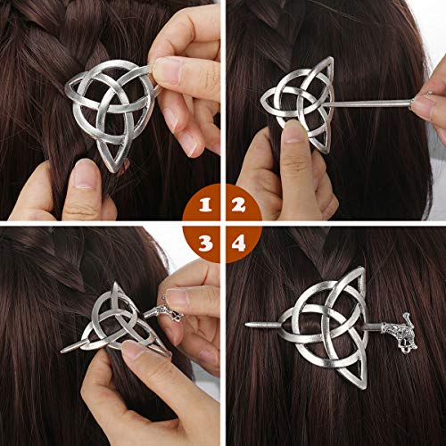 Lurrose Vintage Nós Celtas Coroa Grampos de Cabelo de Liga Acessórios para Mulheres Meninas
