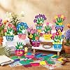 Frienda 48 Sets Easter Religious Crafts Easter He is Risen Christian Crafts DIY Hand-Print He is Risen Arts Kit for Activities Party #1