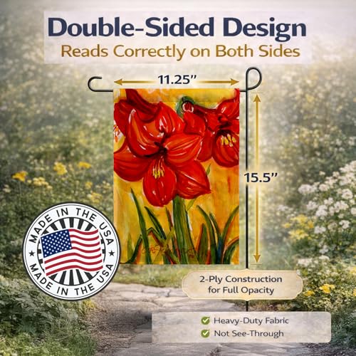 Caroline's Treasures 6067GF Flower - Amaryllis Garden Flag Mailbox Flag Decorative Yard Flag Banner Outside Patio Artwork Yard Flower Beds, Garden Size, Multicolor by Caroline's Treasures - Image 2