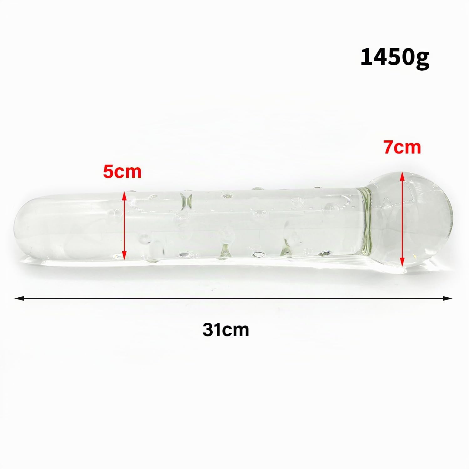 Big Glass Dildo Penis Glas Doppeldildos Glasdildo XXL Mit 7Cm Anal Perlen 31Cm Super Groß Buttplug Kristall Glas Analdildo Anal Plug Masturbation Sexspielzeug Für Frauen Männer,Clear,31cm