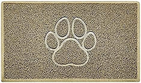 Nicoman PAW Embossed Shape Door Mat Dirt-Trapper Jet-Washable Doormat-(for Indoor or Sheltered Outdoor)- (60x40cm/23.6x15.7inches, Small) BEIGE