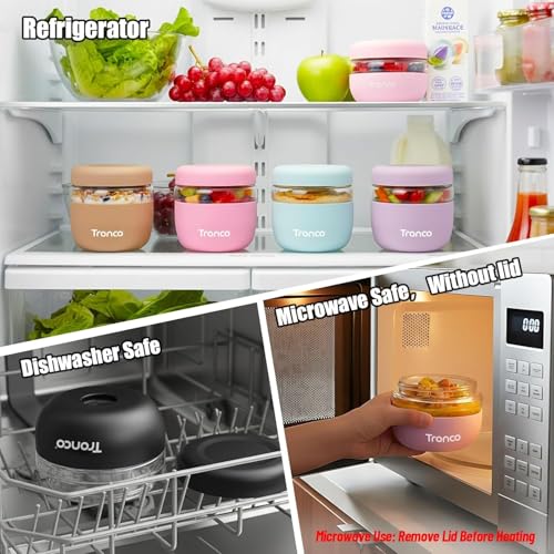 Image of Tronco 32 oz Glass Food Storage & Lunch Bowl Containers with Airtight Lids