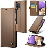 Picture of Rerzoiro for Samsung Galaxy A32 5G Case, Premium PU Leather Wallet Case Flip Cover with [RFID Blocking][Card Holder][Stand Function] for Samsung Galaxy A32 5G (Non 4G Version), Brown