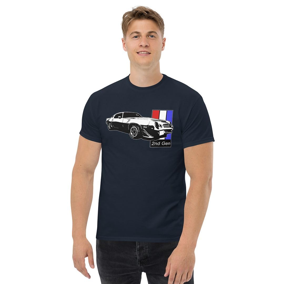 Aggressive Thread 2nd Gen Camaro T-Shirt Muscle Car Enthusiast Mens Tee Shirt Denim