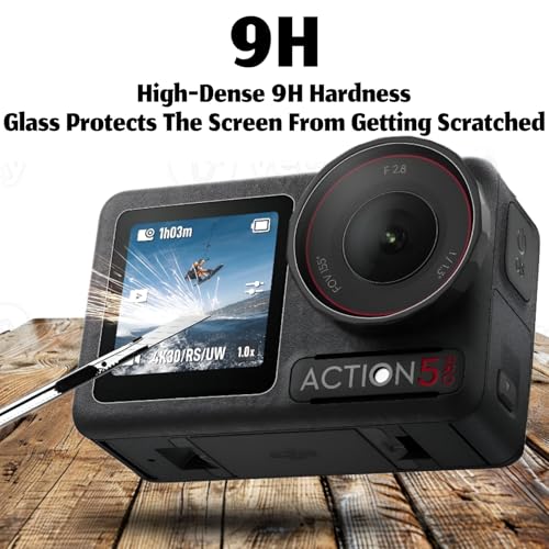 Image of Tempered Glass Screen Protector Compatible for DJI Osmo Action 5 Pro Action Camera (Transparent) Edge To Edge Full Screen Coverage With Installation Kit, Complete Set Of 3 Glass