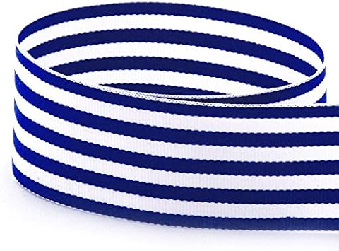 USA | American Made 2-1/4" Royal Blue & White Monarch Striped Grosgrain Ribbon - 20 Yards Multiple Colors & Widths Available