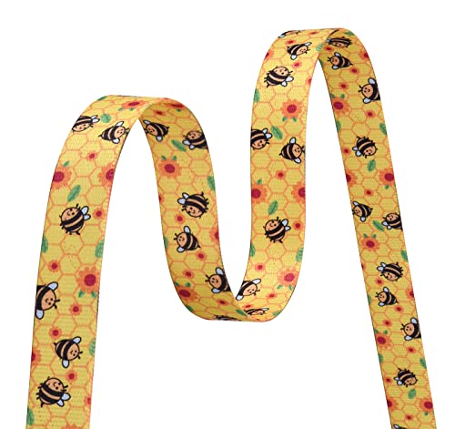 Mihqy Hundehalsband, Verstellbares, Weich & Komfort Hunde Halsband, Böhmisches, Blumen, geometrisches, Stammes Design, für Kleine, Mittlere und Große Hunde(Biene,S)