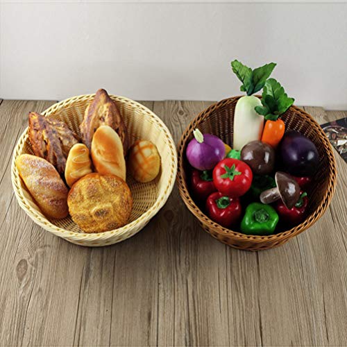 DOITOOL Cesta de vime para pão e despensa, cesta de armazenamento de frutas, cesta decorativa, cesta