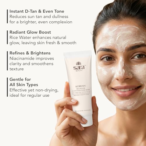 Image of Sara Korean rice water D-tan even tone mask 120g