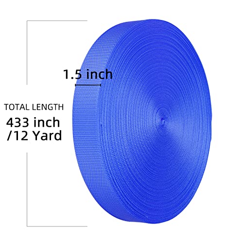 Image of Oak-Sports Nylon Webbing 1.5 Inch, Heavy Duty, 12 Yard, Dark Blue, Ideal for DIY Crafting, Repairing, and Outdoor Gear