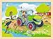 Produktbild goki 57326 Einlegepuzzle Traktor und Bauernhof aus Holz Fördert Fantasie und Feinmotorik bei Kindern, Hoftiere, 40cm x 30cm, 96-er Set, ab 3 Jahre, Mehrfarbig